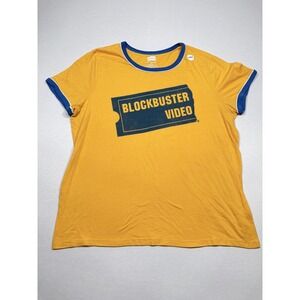 Blockbuster‎ Shirt Mens 3XL Yellow Blockbuster Video Graphic Tee Retro Movie